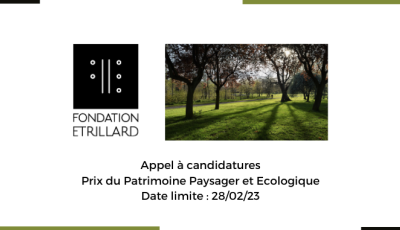 Appel à candidatures - Prix du Patrimoine Paysager et Ecologique